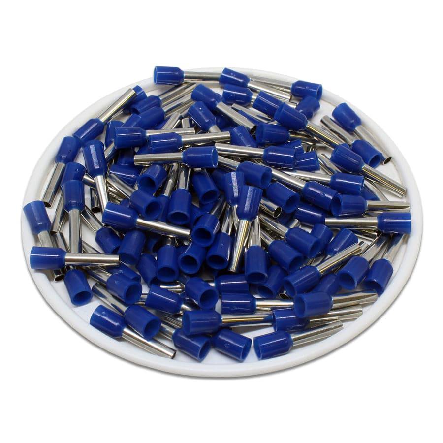 AD20010 - 14 AWG (Small Diameter) Insulated Wire Ferrules, 10mm Pin, Blue, 500 Pieces
