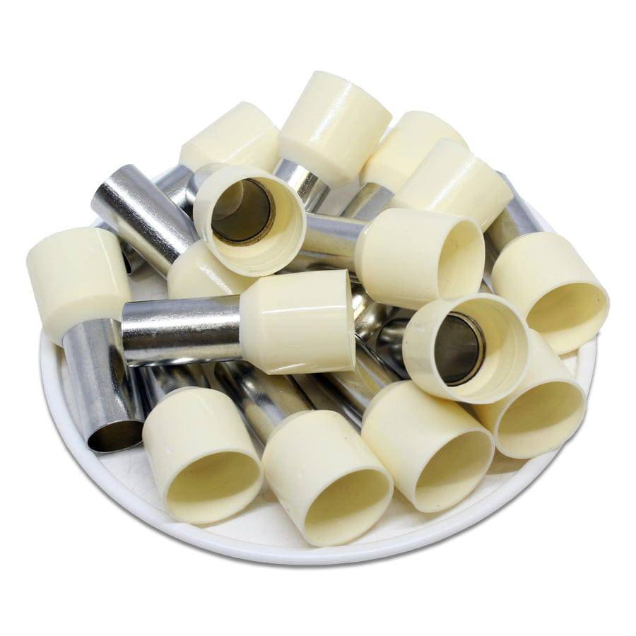 AW350016 - 2 AWG Single Insulated Punteras, 16mm Pin, Beige, UL Recognized, 100 piezas