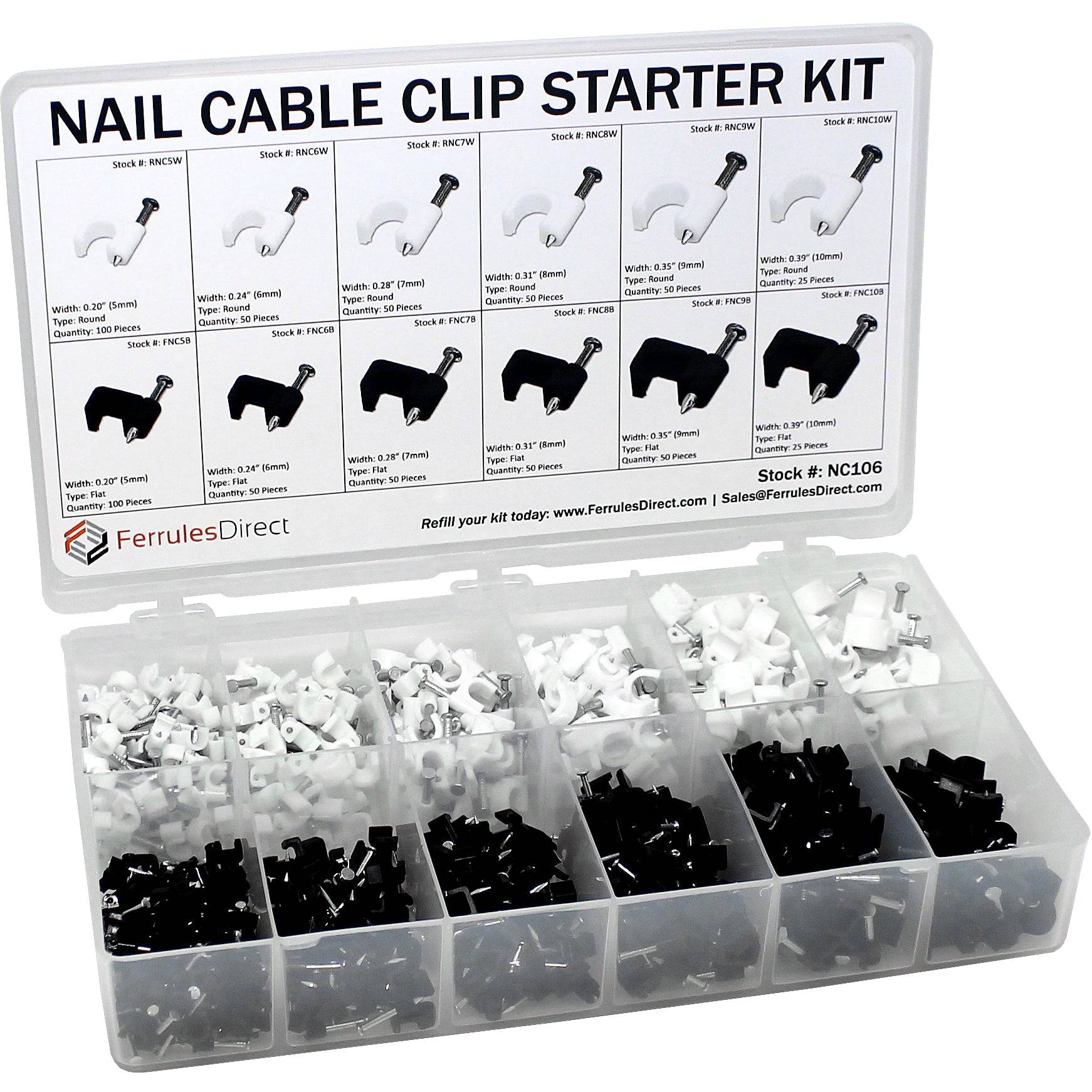 NC106 - Nail Cable Grapas Kit - Round y Flat