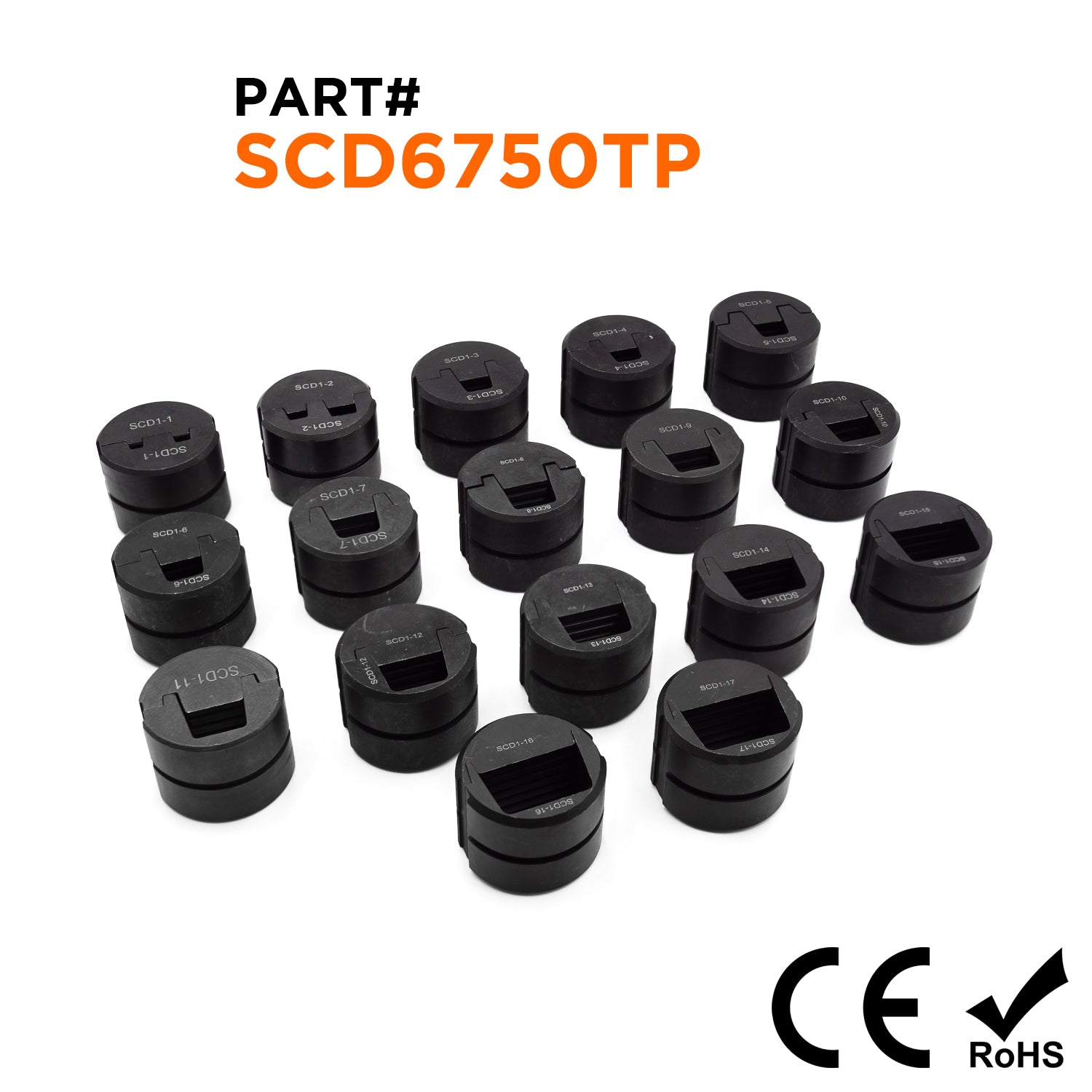 Wire Ferrule Crimping Die Bundle for the FDZ400 (6 AWG to 750MCM) - SCD6750TP