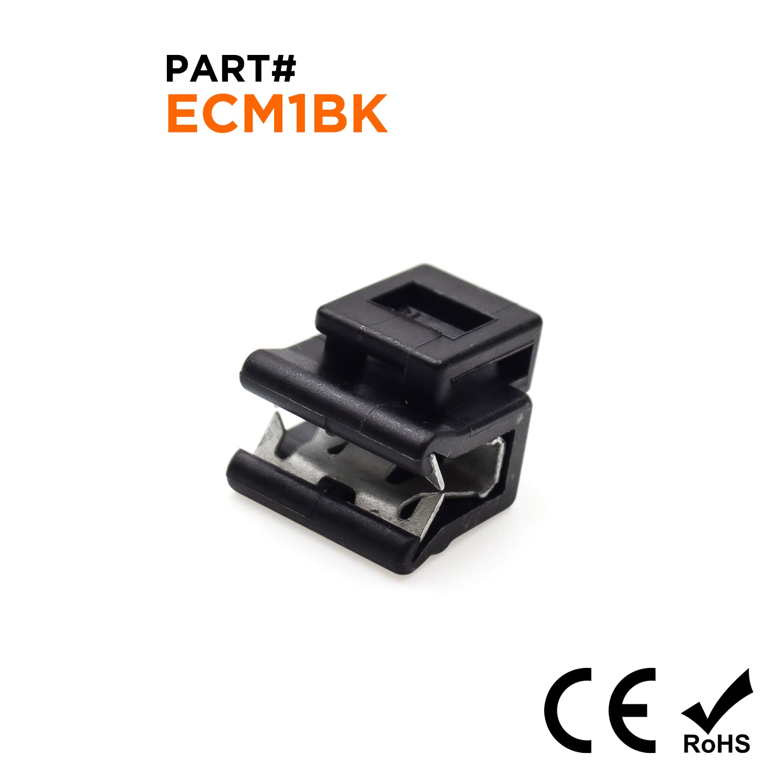 ECM1BK - Cable Tie Edge Clip Holder - 100pcs