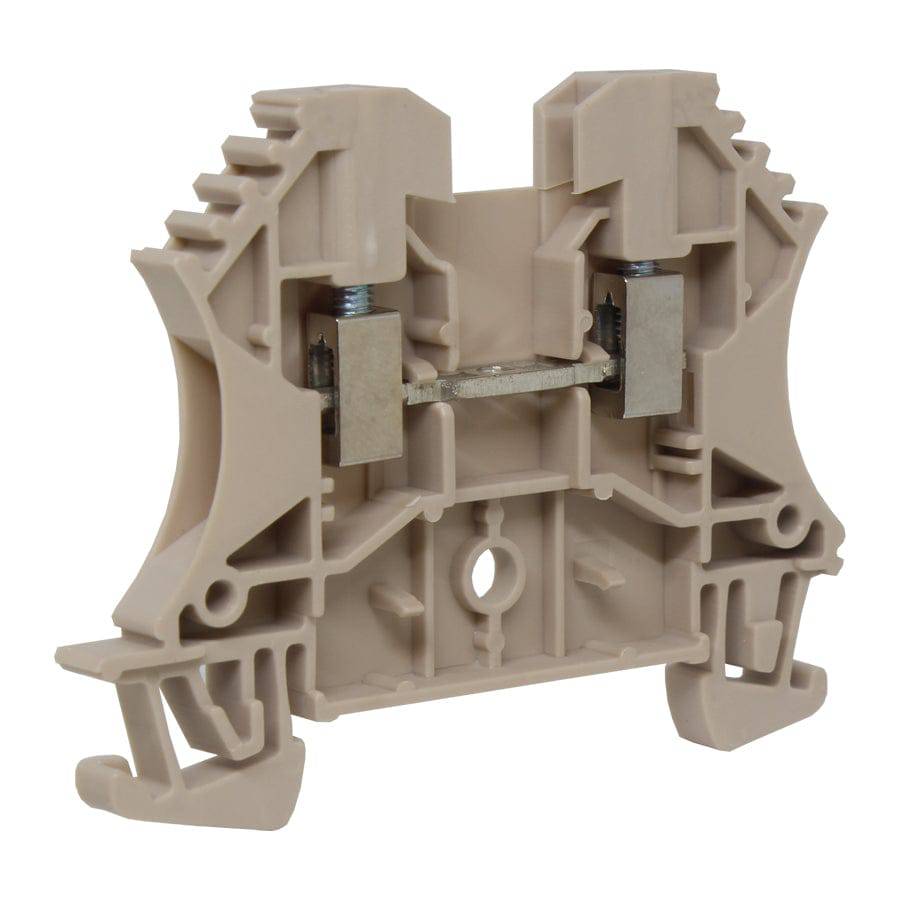 UKJ-W2.5(BG) - 22 a 12 AWG Screw Clamp, Feed-Thru, Terminal Block, 800v, UL Approved, Beige