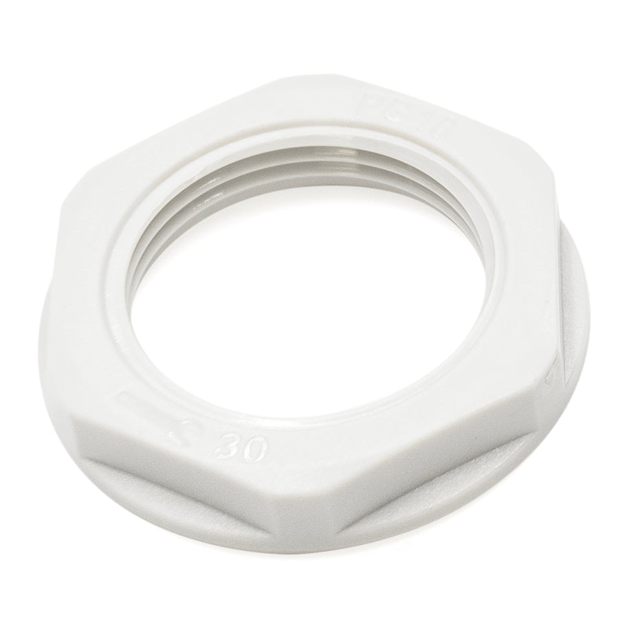 PG16 Thread Nylon Lock Nut for PG Cable Glands, Gray, UL Approved, 1 Piece - PG16GY-LN