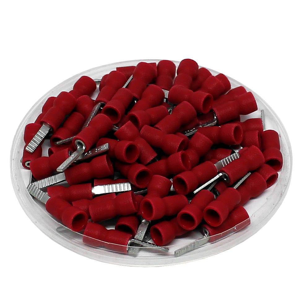 DBVE1-9 - 22 to 16 AWG Vinyl PVC Insulated Flat Blade Terminals, Easy Entry, 9mm Pin, UL Recognized, 100 Pieces