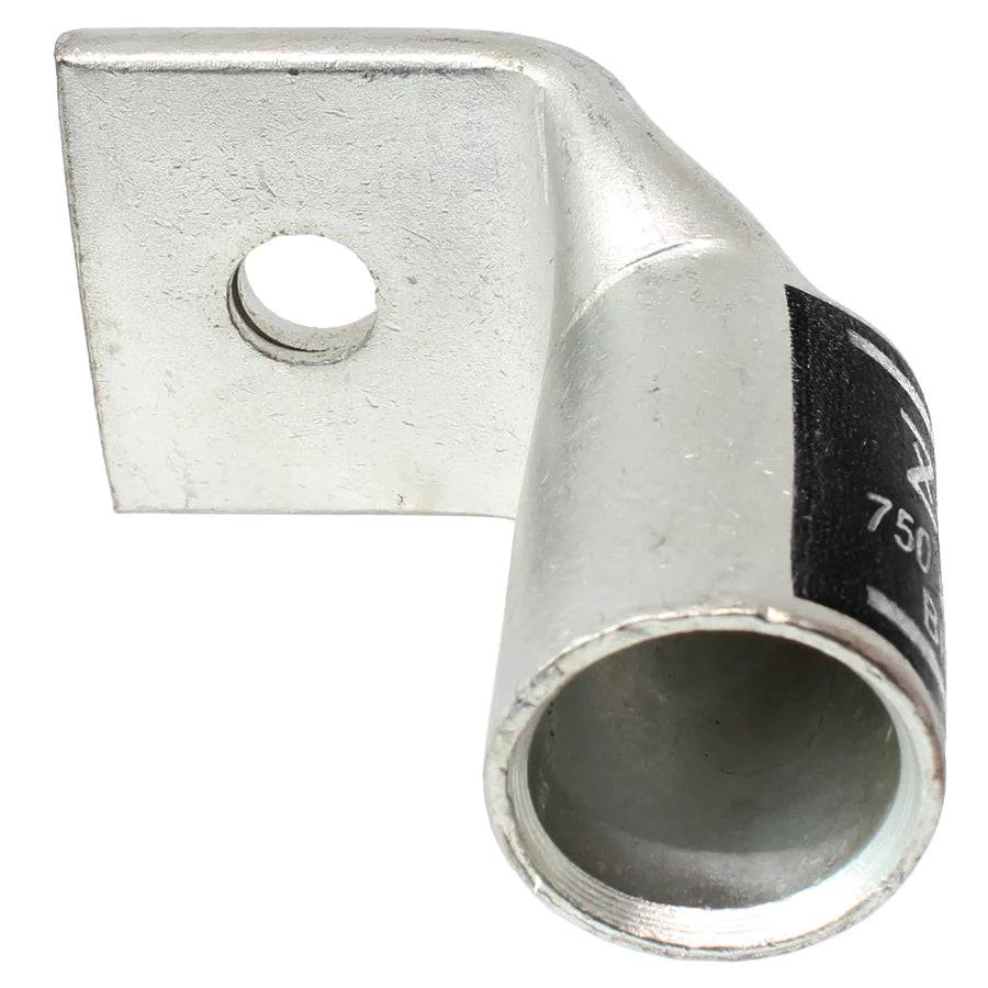 SBF75012 - 90 Degree Barril corto Terminal de compresión - 750 MCM - 1/2" Orificio