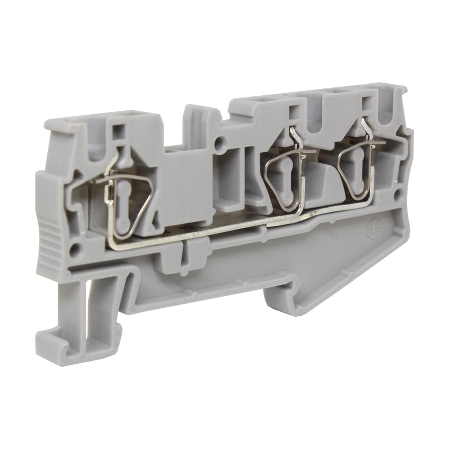 UJ5-4/1×2 - 24 to 10 AWG, Spring Cage Terminal Block, 800v, UL Approved, Gray