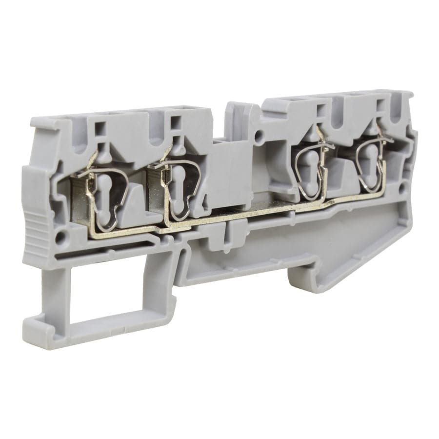 UJ5-4/2×2 - 24 a 10 AWG, Spring Cage Terminal Block, 800v, UL Approved, Gris