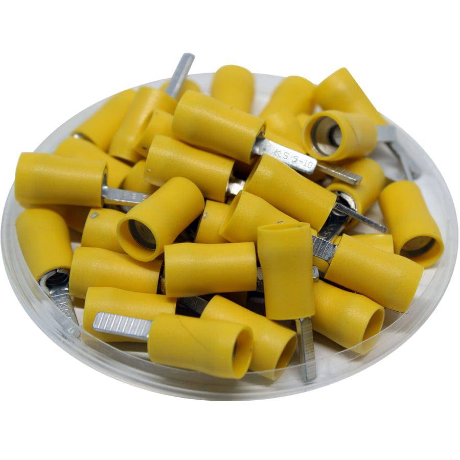 DBD5-10 - Con aislamiento de vinilo Flat Blade Terminal - Double Crimp - 12-10 AWG - Amarillo