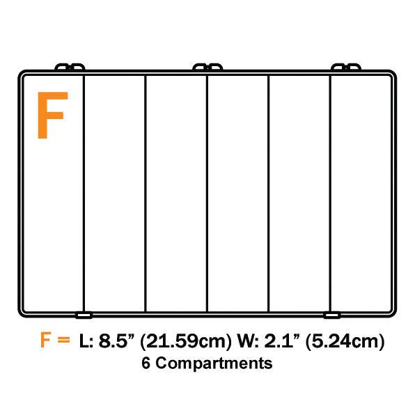FD806-6 - 6-Slot Caja con compartimentos - 12 3/4" x 8 1/2"