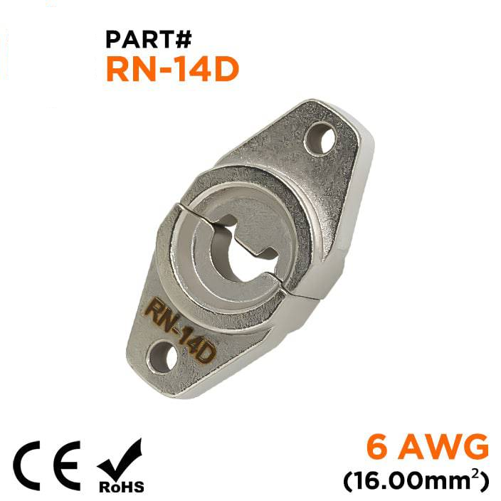RN-14D - Crimping Matriz para Compression Cable Lugs - 6 AWG - Single Indent, 1 pieza