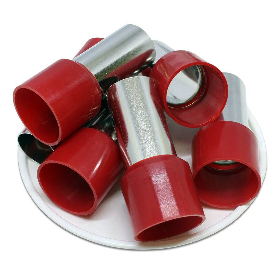 AD950025 - 3/0 AWG Single Insulated Wire Ferrules, 25mm Pin, Red, UL Recognized, 25 Pieces
