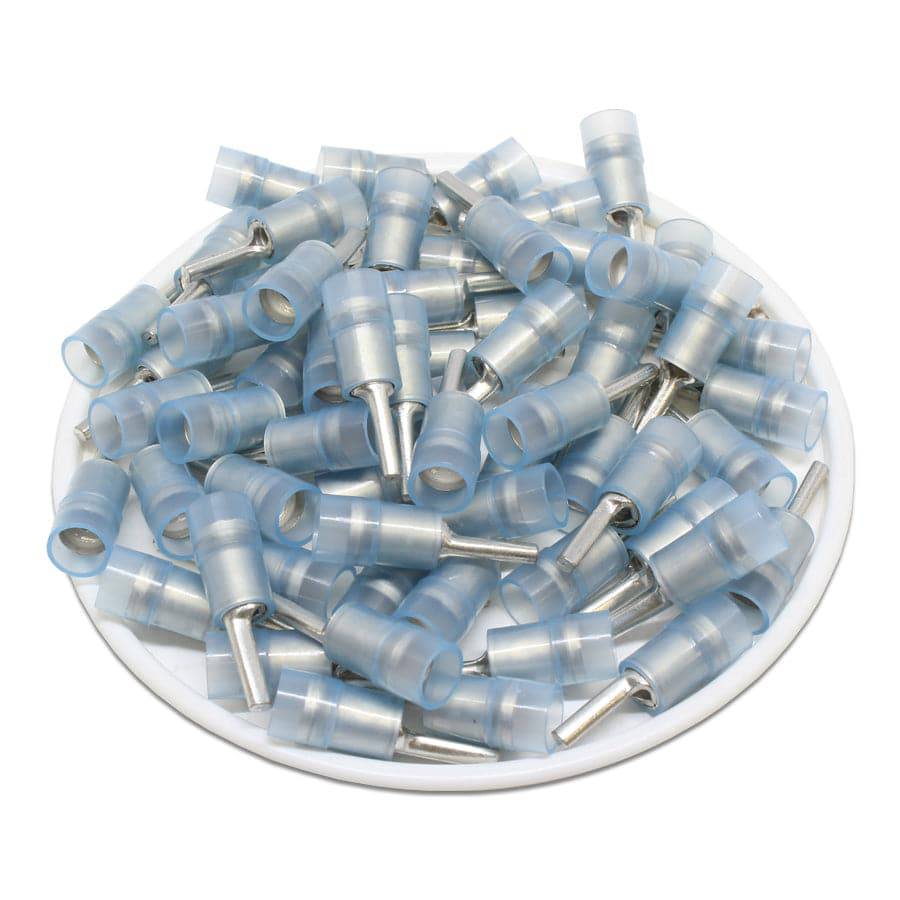 PTNYD2-9 - 16 a 14 AWG Con aislamiento de nailon Terminales de pin, 9mm Pin, Double Crimp, UL Recognized, 100 piezas