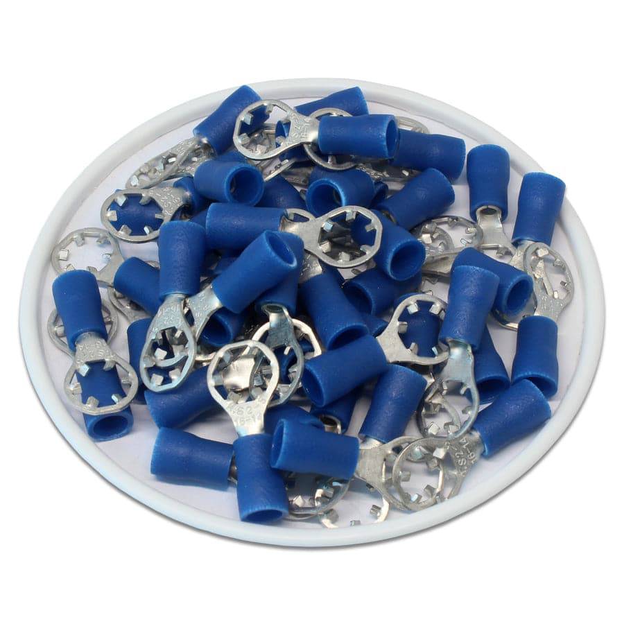 STRV2-5 - 16 a 14 AWG Con aislamiento de vinilo Star Terminales de anillo, #10 Orificio, UL Approved, 100 piezas