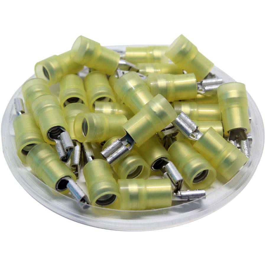 FDNYD5-187(5) - 12 to 10 AWG Nylon Insulated Quick Disconnects, Female, Double Crimp, UL Recognized, 100 Pieces