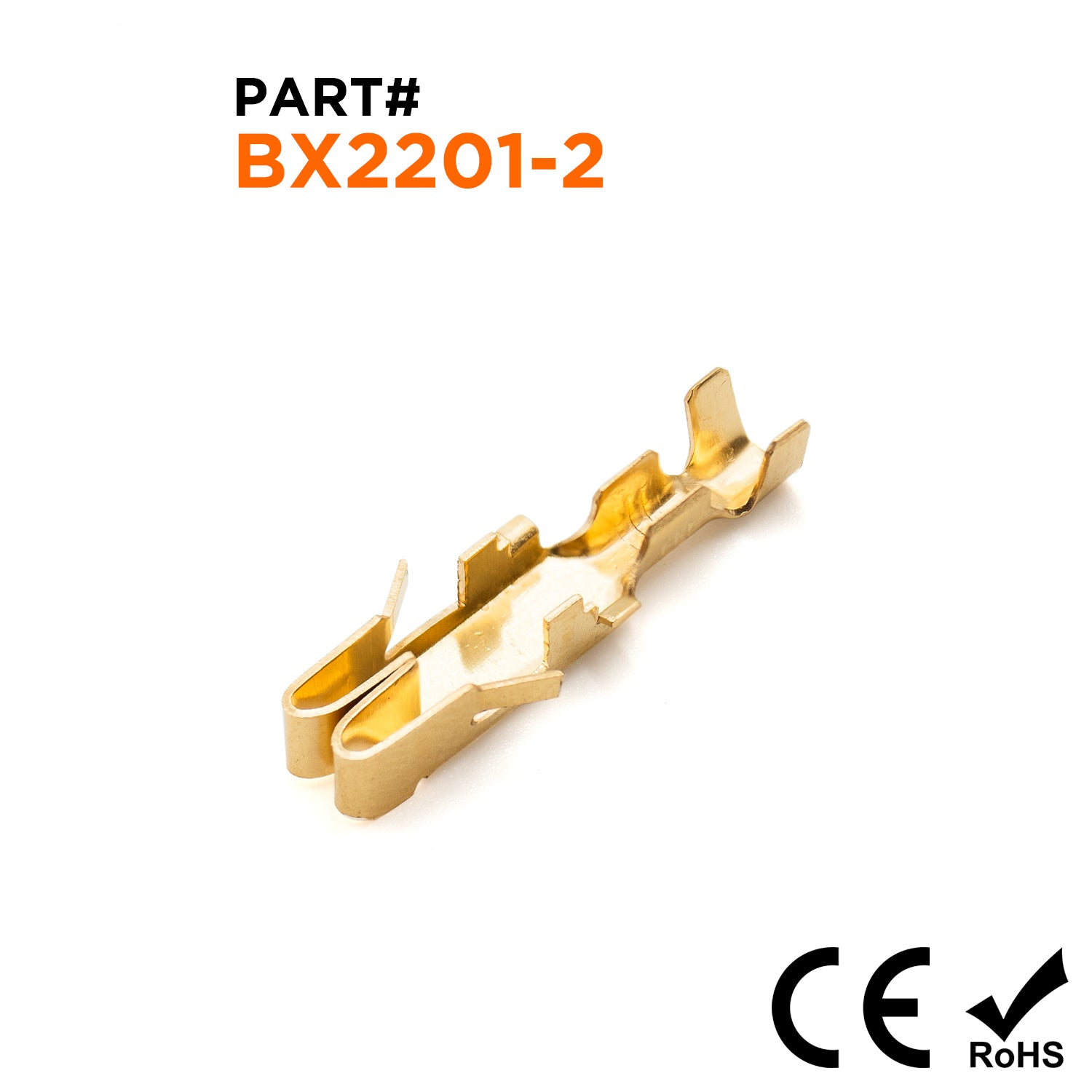 BX2201-2 - 18 to 16 AWG Brass Fuse Box Terminal, Vehicle Instrument Plug, Spring Terminal Block, 100 Pieces
