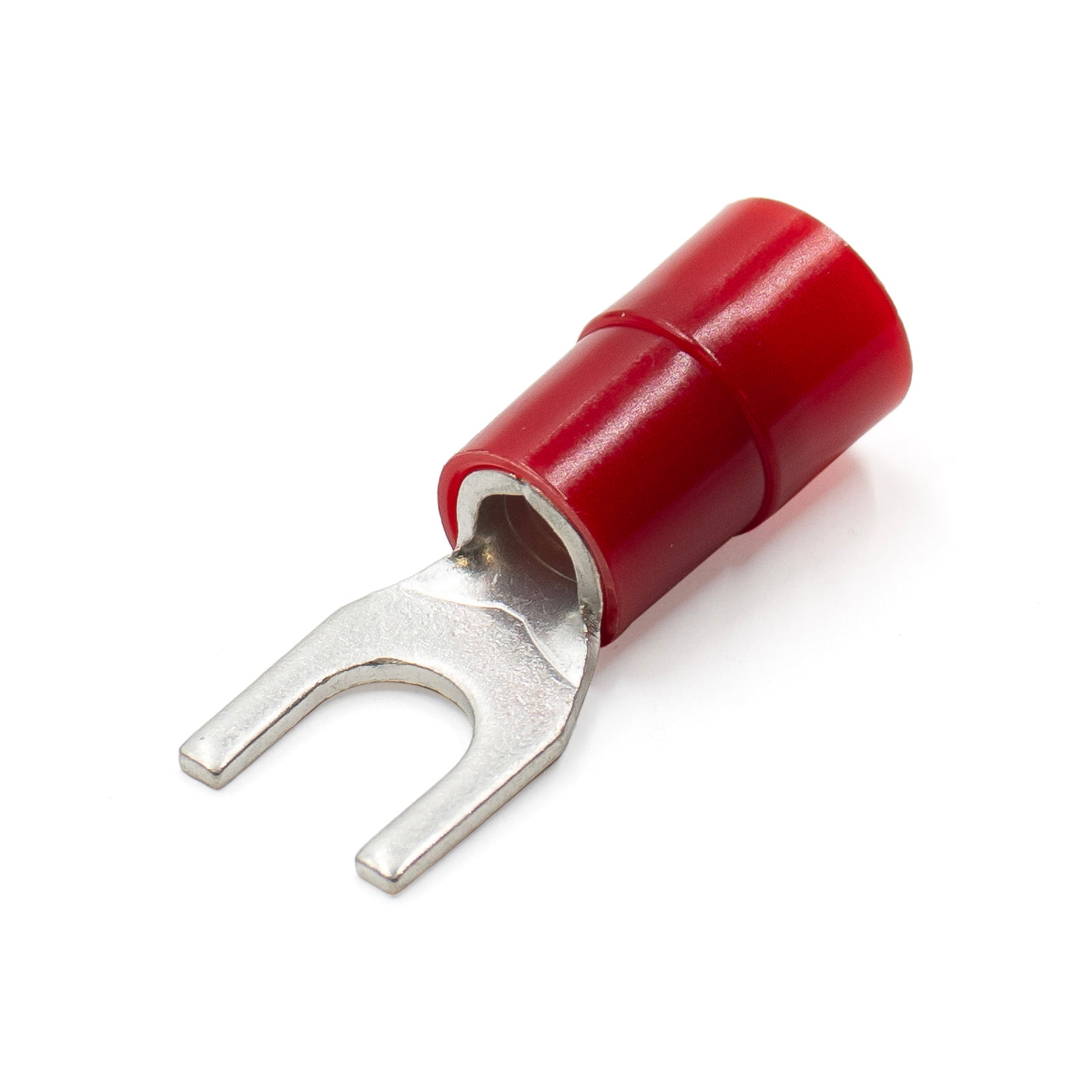SNYB8-6 - 8 AWG Con aislamiento de nailon Terminales de horquilla, 1/4" Tamaño del orificio, Rojo, 50 piezas