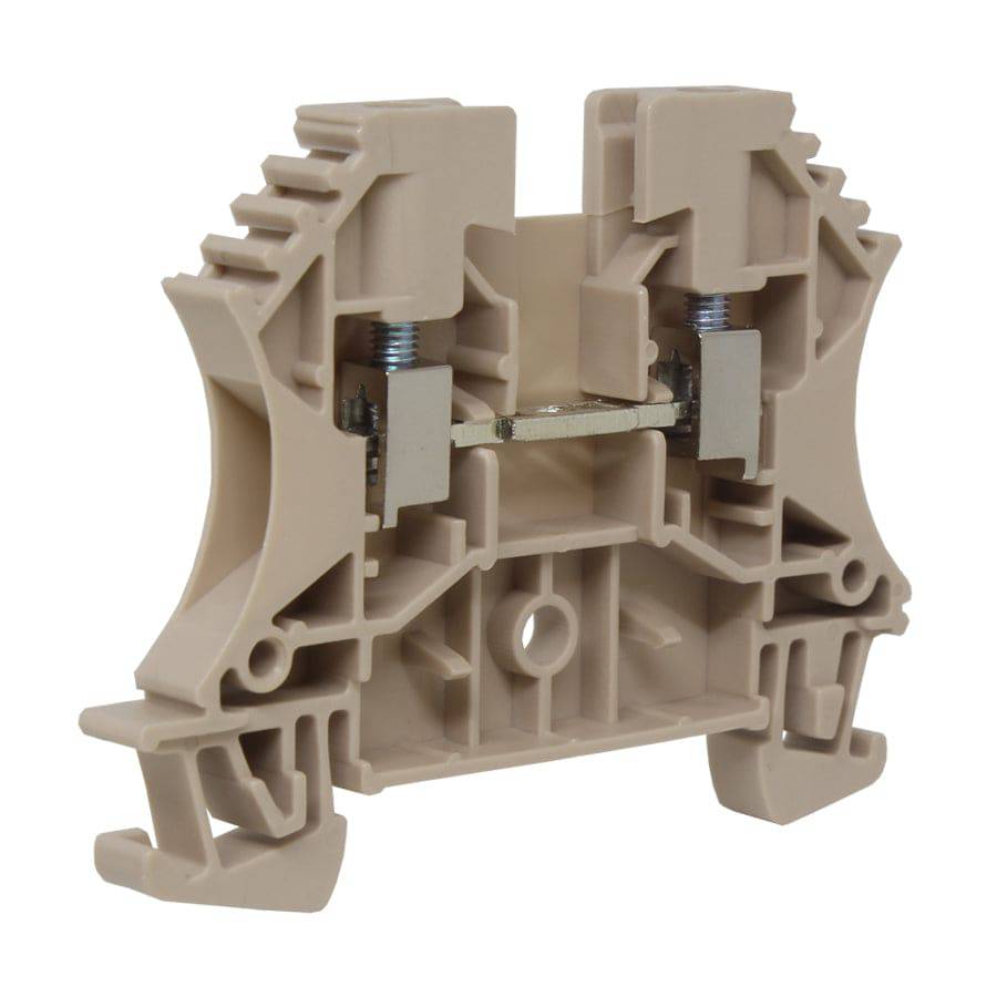 UKJ-W4(BG) - 22 to 10 AWG Screw Clamp, Feed-Thru, Terminal Block, 800v, UL Approved, Beige
