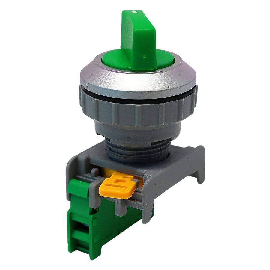 SS30-1/O-GN - Twist Knob Switch - 1 Contact (1/O) - 2 Positions (0-1) - Green
