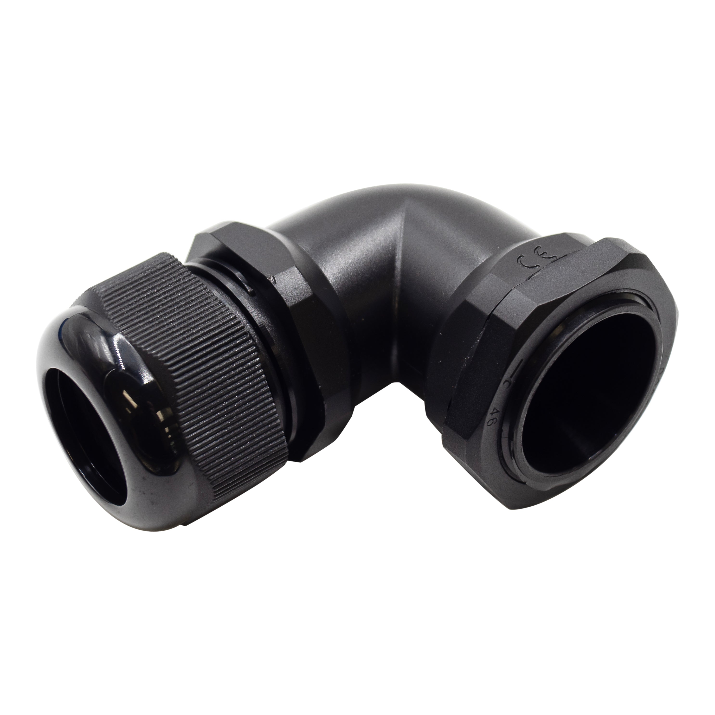 PG29  Right Angle Cable Gland - 18-25mm - Black - PG2925RA