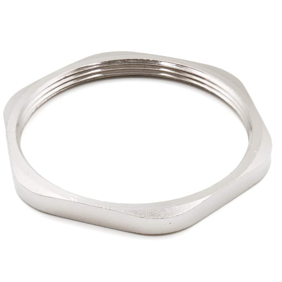 PG09BR-LN - PG9 Rosca Nickel Plated Brass Lock Nut para PG Prensaestopas, UL Approved, 1 pieza