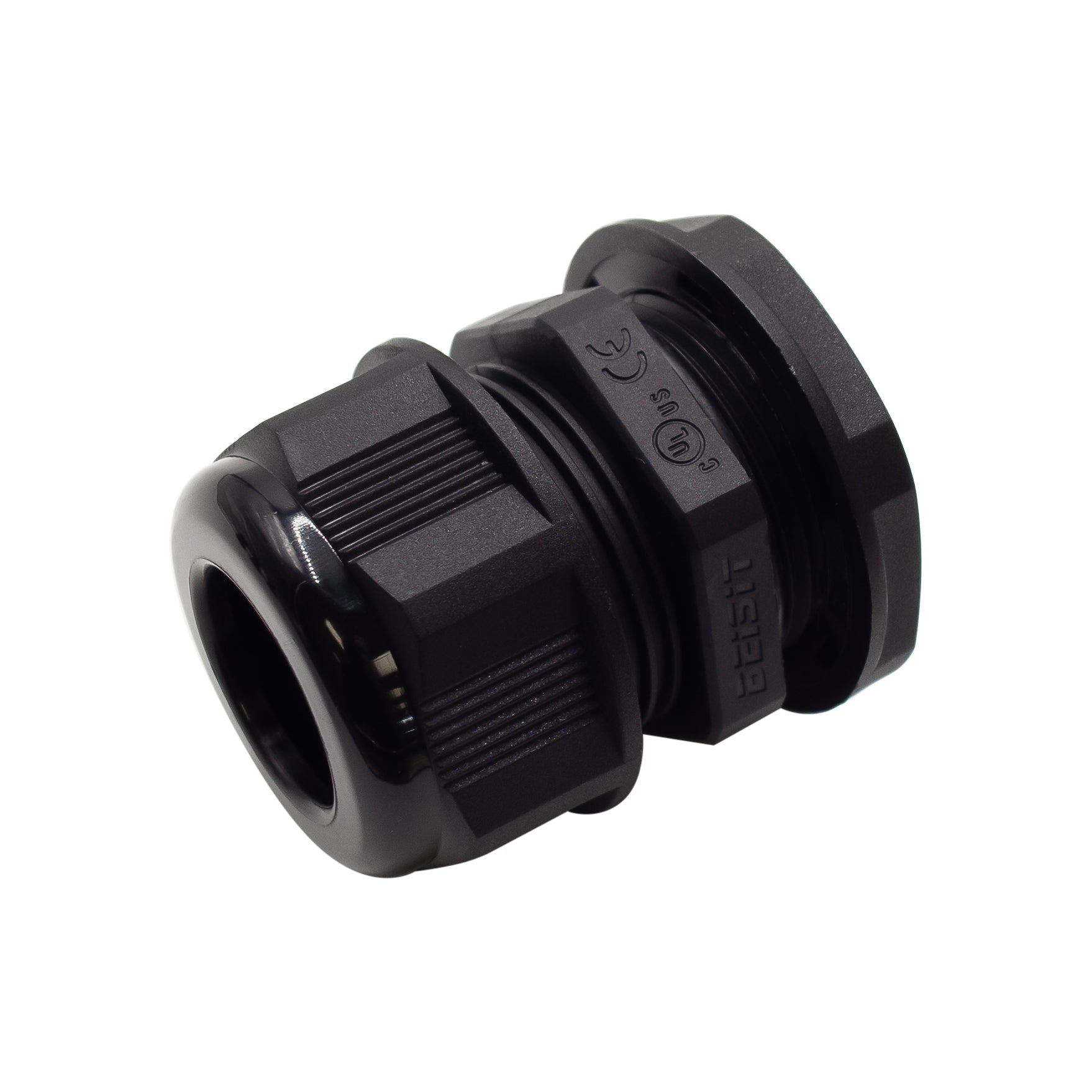 M2518B - M25 x 1.5mm Metric Thread Nylon Cable Gland, Black, Range: 1/2" to 11/16", UL Listed, IP68, IP69K - 1 Piece