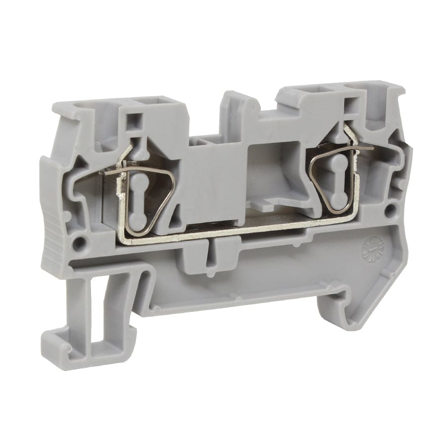 UJ5-4 - 24 to 10 AWG, Spring Cage Terminal Block, 800v, UL Approved, Gray