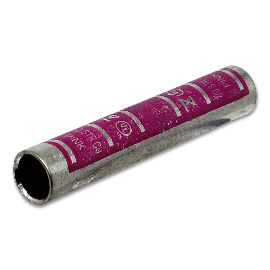 LC10 - 1/0 AWG De cobre Compression Splice Conectores, Barril largo, Pink, 1 pieza