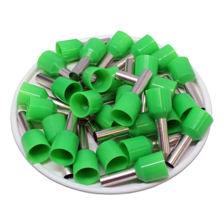 SC60012T - 10 AWG Insulated Punteras, 12mm Pin, Verde, XXL Collar, Short Circuit Protection, 100 piezas