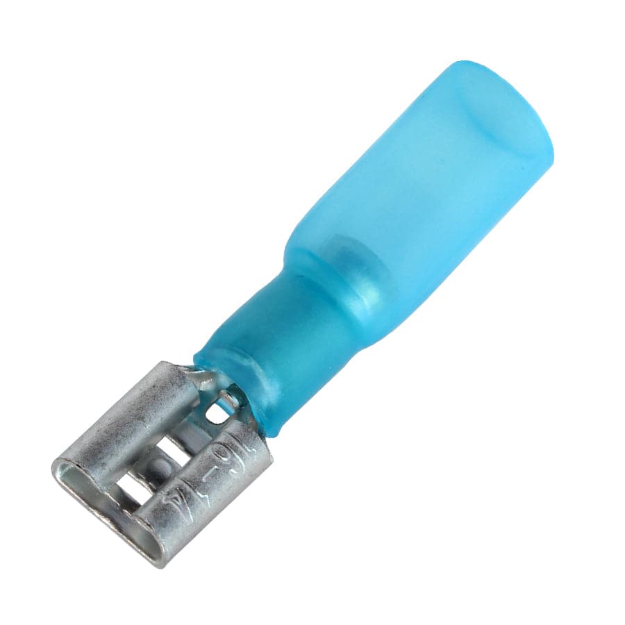 16 a 14 AWG Termorretráctiles Terminales de desconexión rápida, Female, Tab: 0.248", Polyolefin, 25 piezas - QDSF101-63