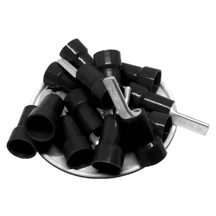 PTNYB25-15B - 4 AWG Con aislamiento de nailon Terminales de pin, 15mm Pin, Negro, 25 piezas