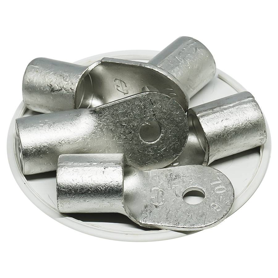 RNB70-6 - 2/0 AWG Sin aislamiento Terminales de anillo, 1/4" Orificio, UL Approved, 10 piezas