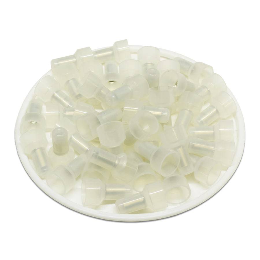 PB1 - 22 to 16 AWG Closed End Connectors, Pigtail Connectors, Color: Clear, 100 Pieces