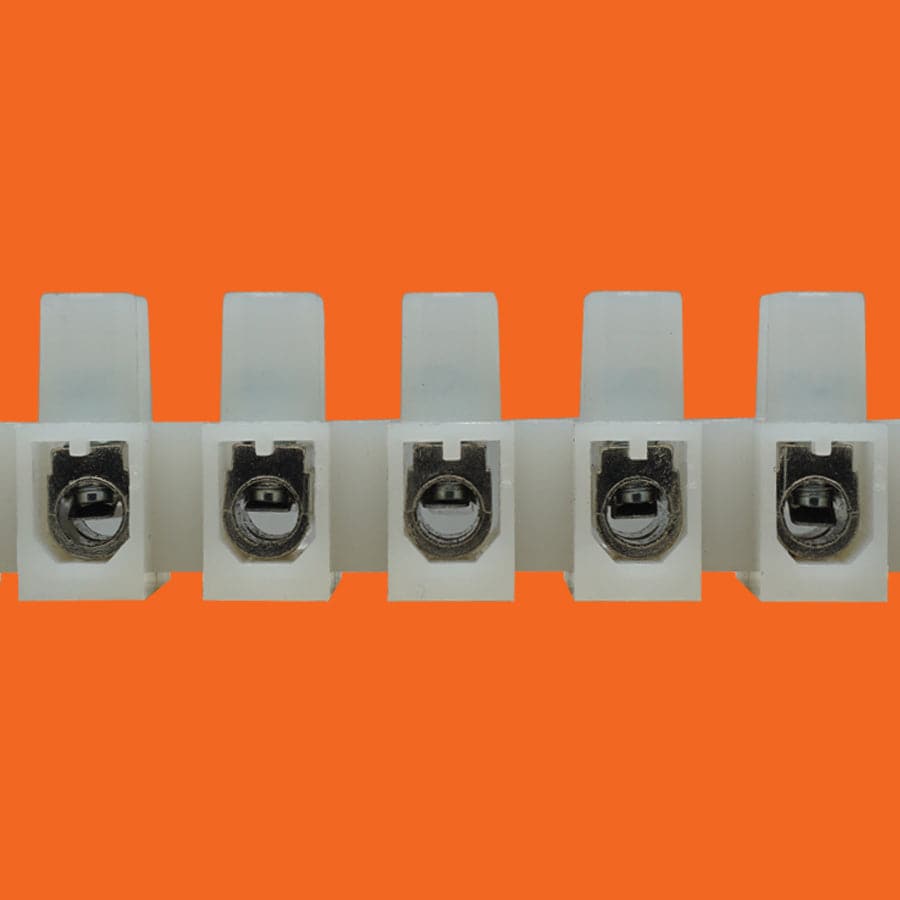 14 a 10 AWG Barrier Strip w/ Conductor Protection - 300v, 30A, 12 Poles, 11.5mm Pitch #GT1450HB-12