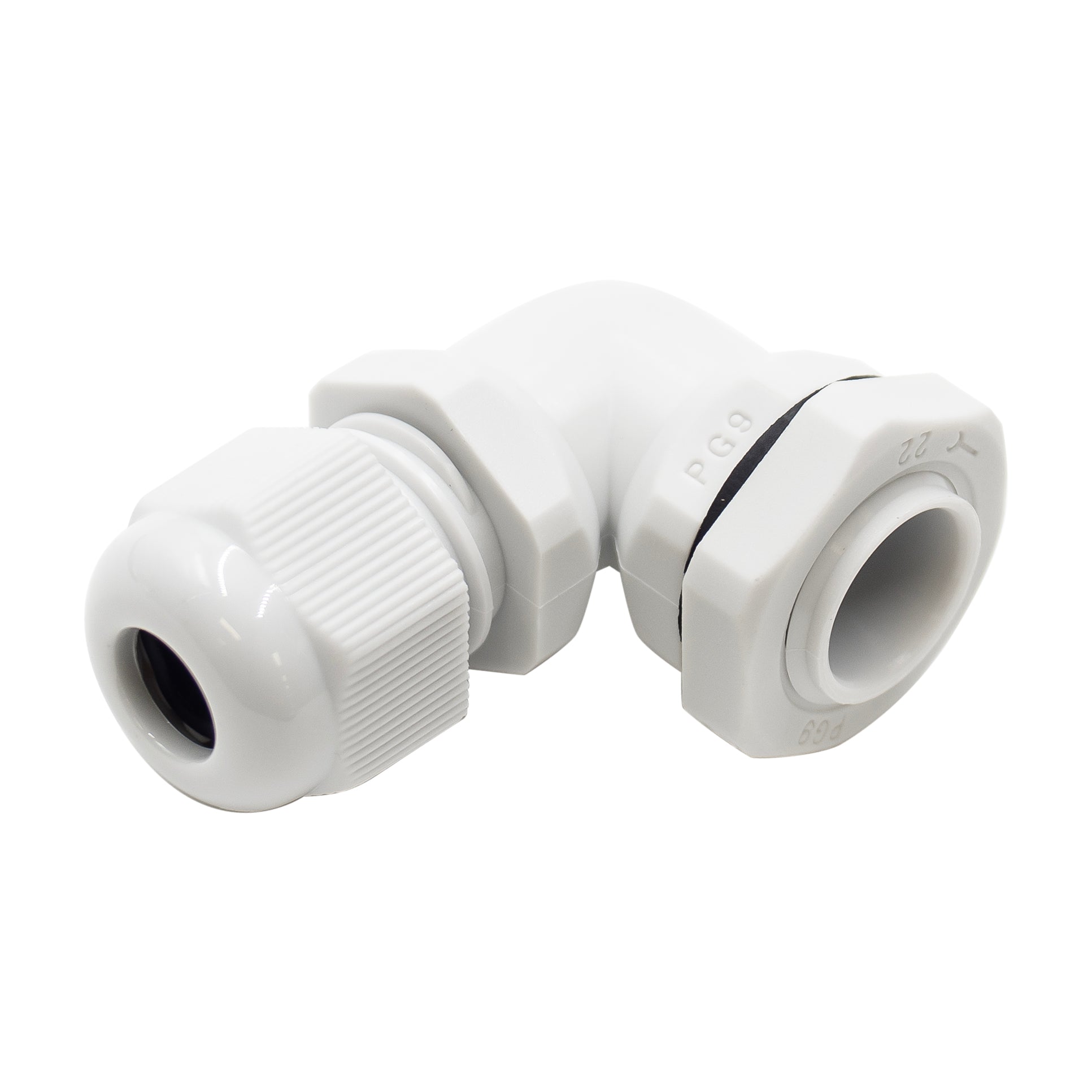 PG9 Right Angle Prensaestopas - 4-8mm - Gris - PG0908RA-GY