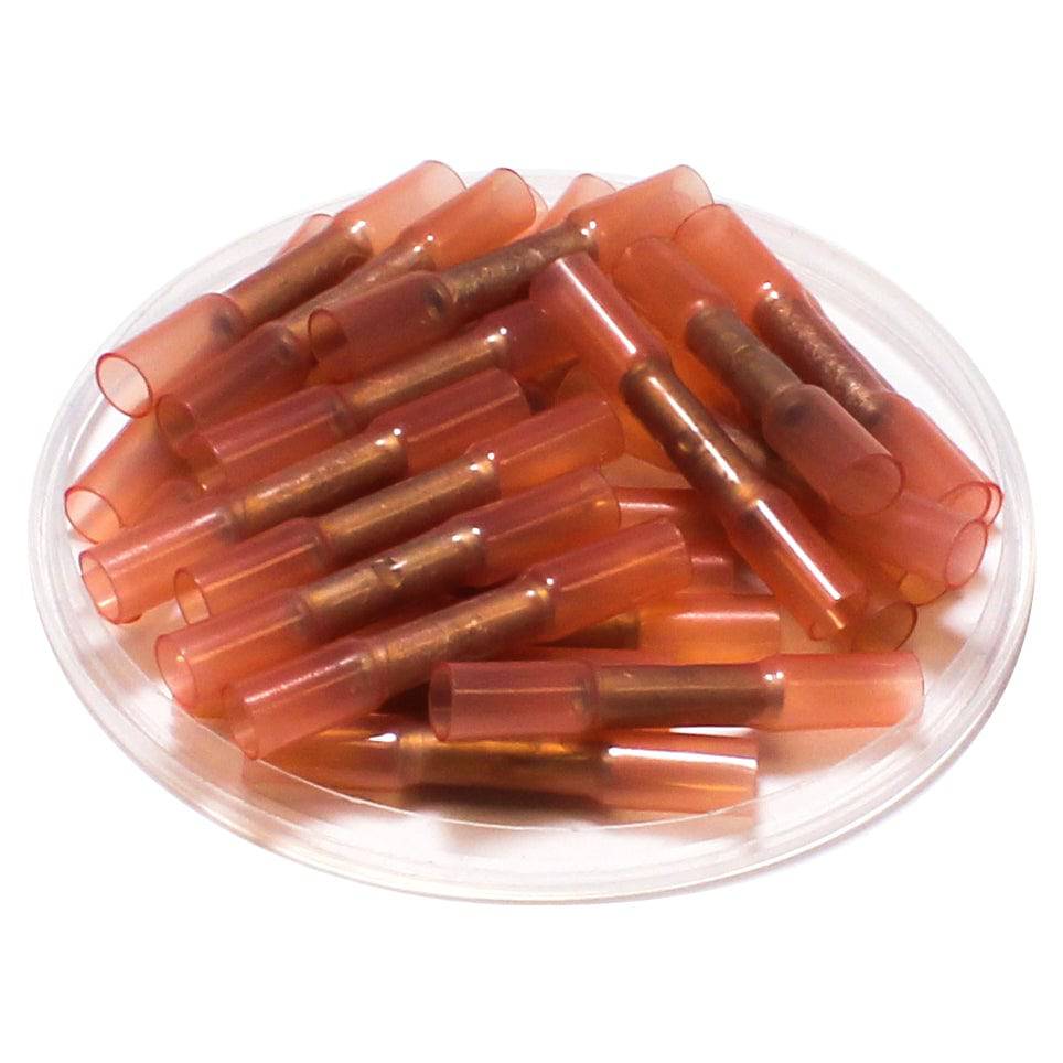 BHT1NY - 22 a 16 AWG De nailon Heat Shrinkable Conectores de empalme a tope, 25 piezas
