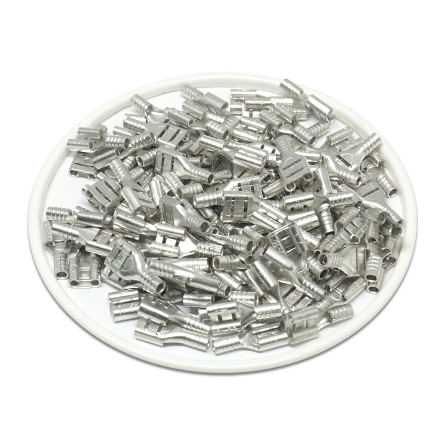 FDN1-205(5) - 22 to 16 AWG Non Insulated Female Quick Disconnects, NEMA Tab: .205", 100 Pieces