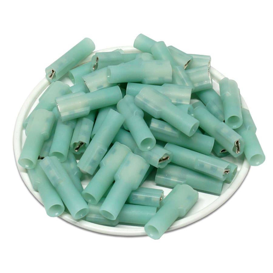 FDFNY2-187(5) - 16 to 14 AWG Nylon Insulated Quick Disconnects, Female, Fully Insulated, 100 Pieces