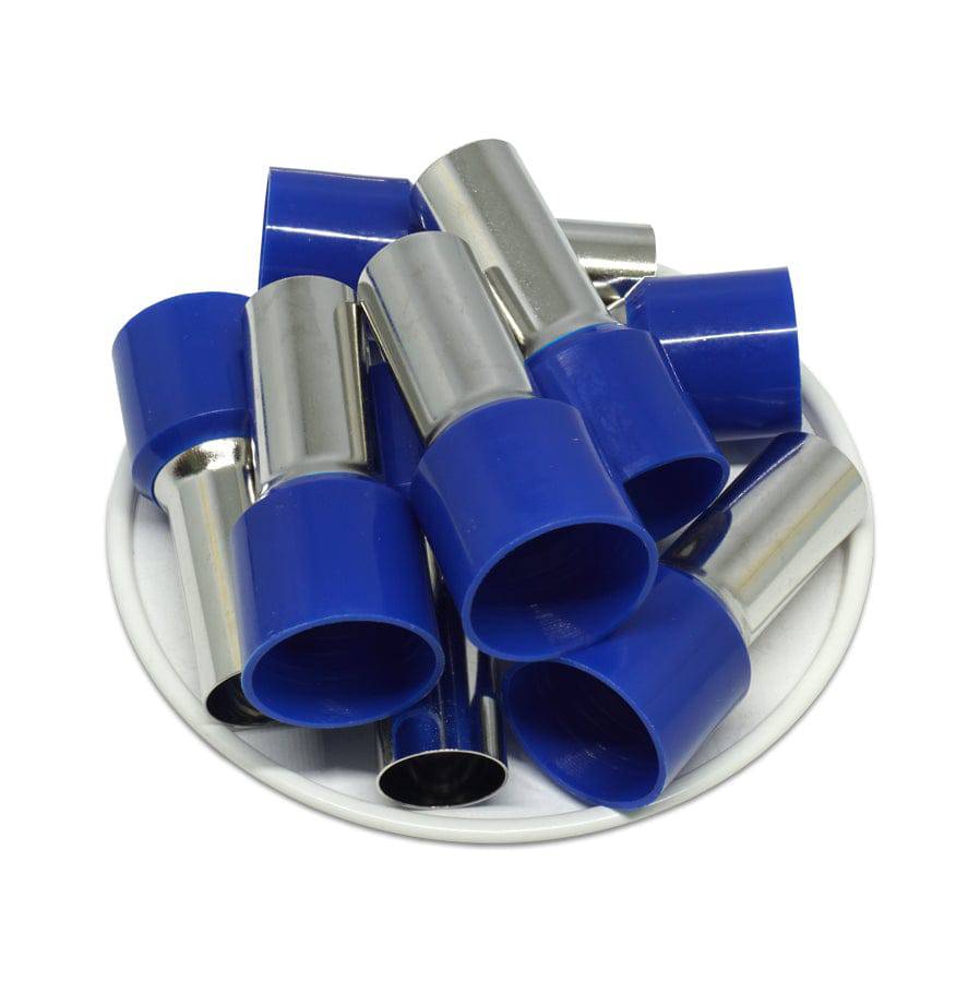AD560025 - 0 & 1/0 AWG Single Insulated Wire Ferrules, 25mm Pin, Blue, 25 Pieces