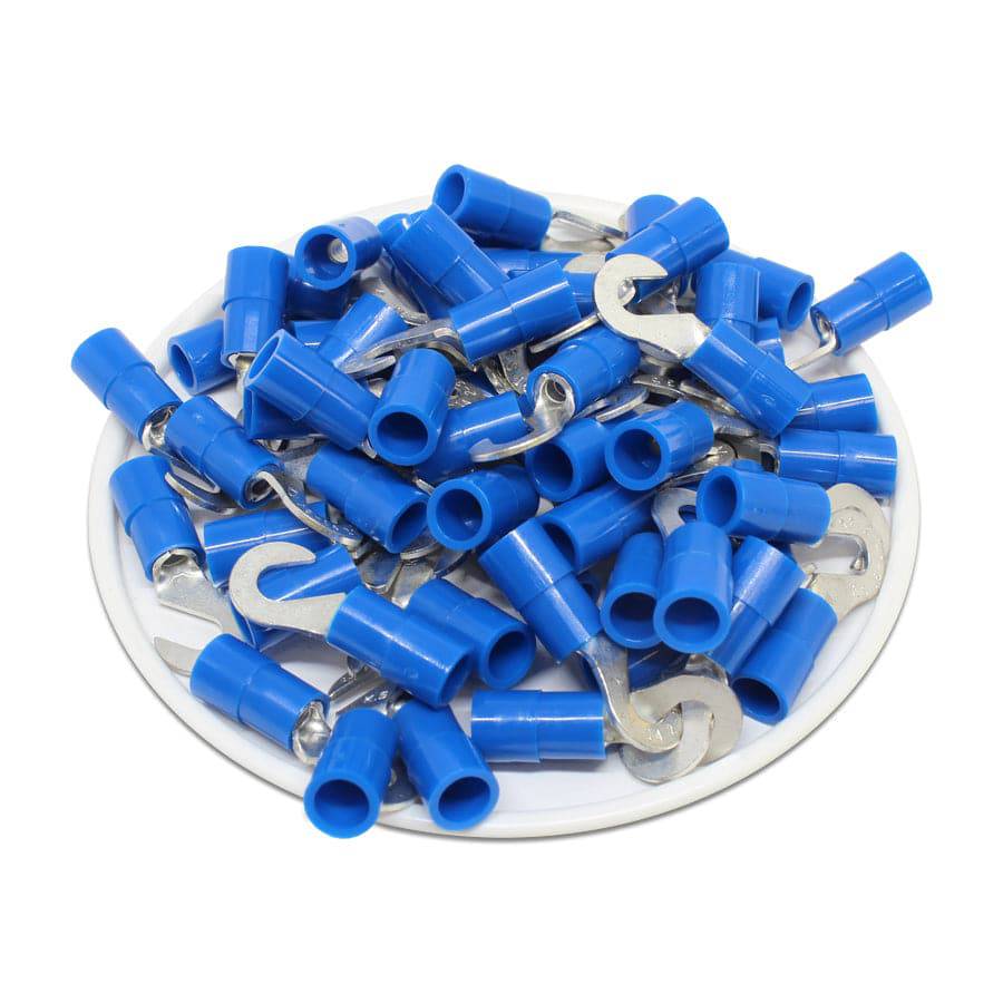 HNYB2-37 - Con aislamiento de nailon Hook Terminales - 16-14 AWG - Azul - 100/pack