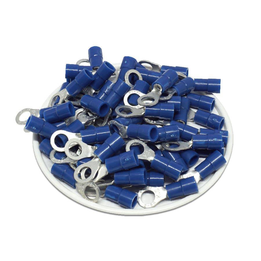 RVYS2-5 - 16 to 14 AWG Molded PVC Vinyl Insulated Ring Terminals, Easy Entry, #10 Stud, 100 Pieces