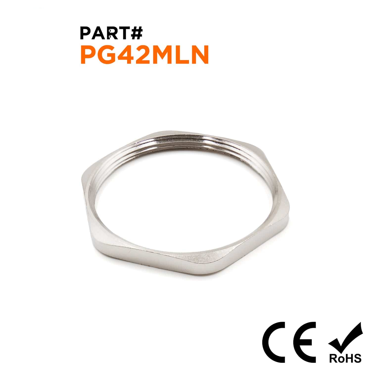 PG42 Lock Nut para Prensaestopas, Nickel Plated Brass - 1 pieza - PGC42MLN