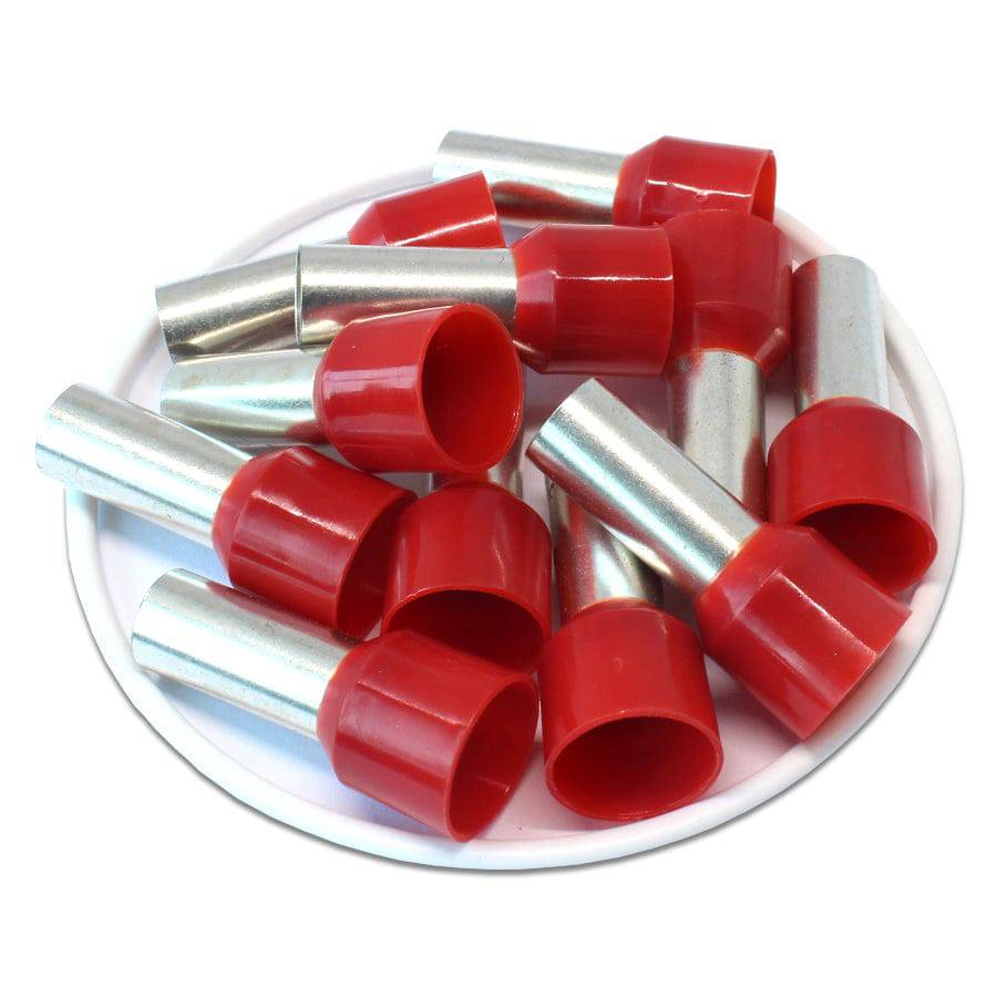 AD350018 - 2 AWG Single Insulated Punteras, 18mm Pin, Rojo, UL Recognized, 100 piezas