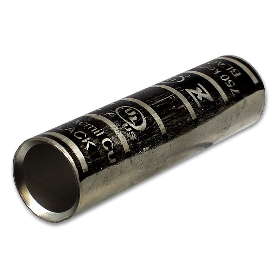 ZCC-34 - 750 MCM De cobre Compression Splice Conectores, Barril largo, Negro, 1 pieza