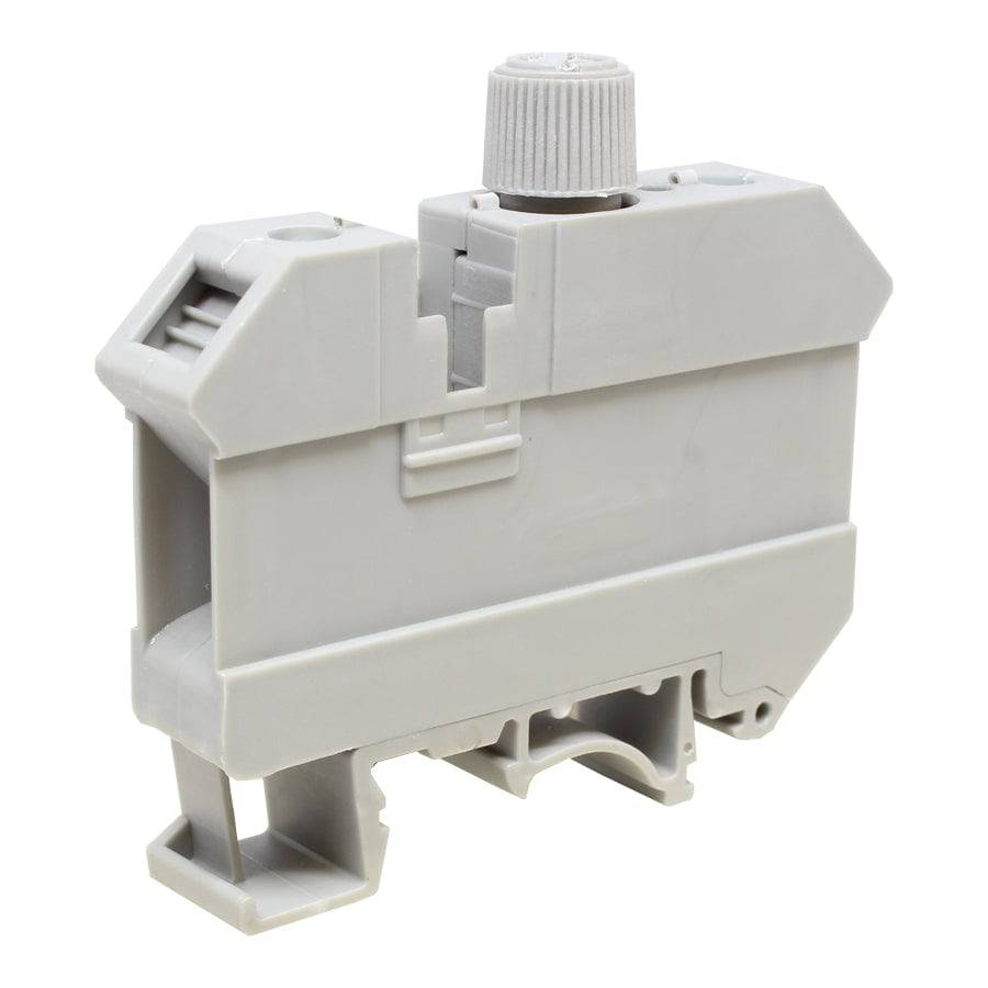 UKJ-10RD - 22 to 6 AWG Screw Clamp Fuse Terminal Block, 800v, UL Approved, Gray
