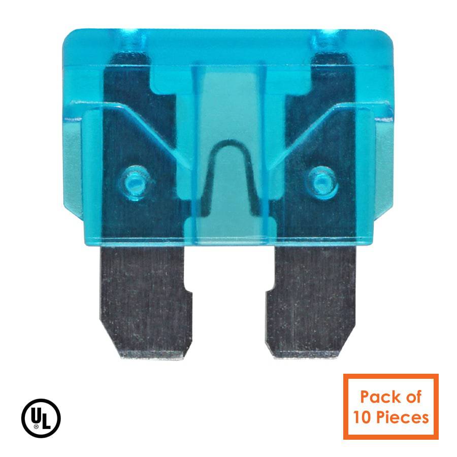 FATC-15A-BLUE - 15 AMP Automotive Blade Fuses, Marine Blade Fuses, Blue, 10 Pieces