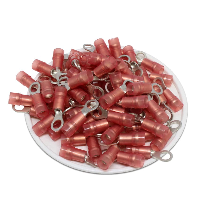 RNYDS1-4 De nailon Terminales de anillo - Double Crimp 22-16AWG