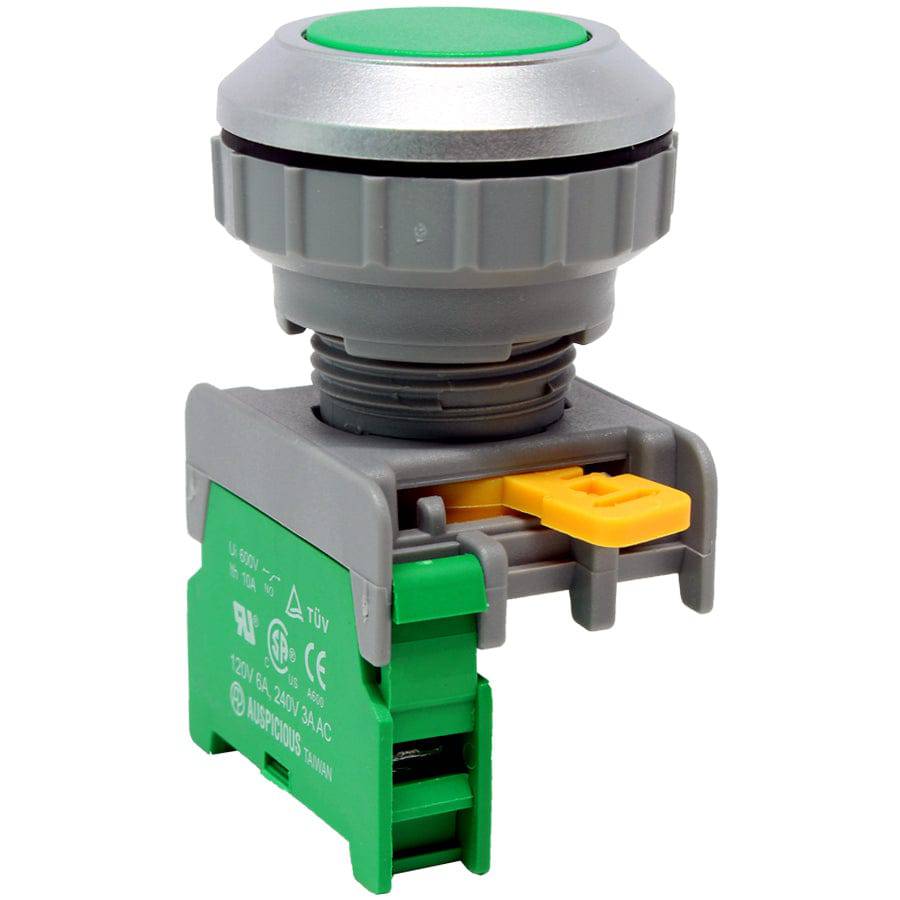 XB30-1/O-GN - Push Button - 1 Contact (1/O) - 30mm - Green