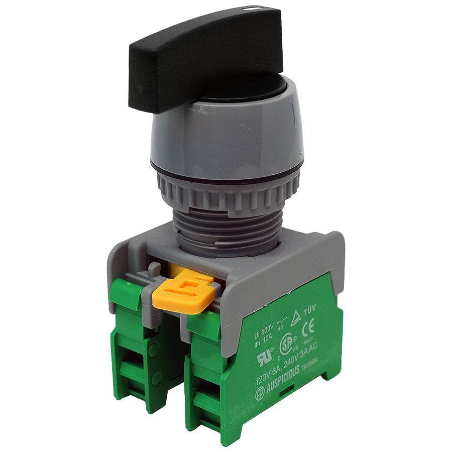 GLCS22-2/O-BK - Long Knob Switch - 2 Contact (1O/C) - 2 Positions (1-2) - Black