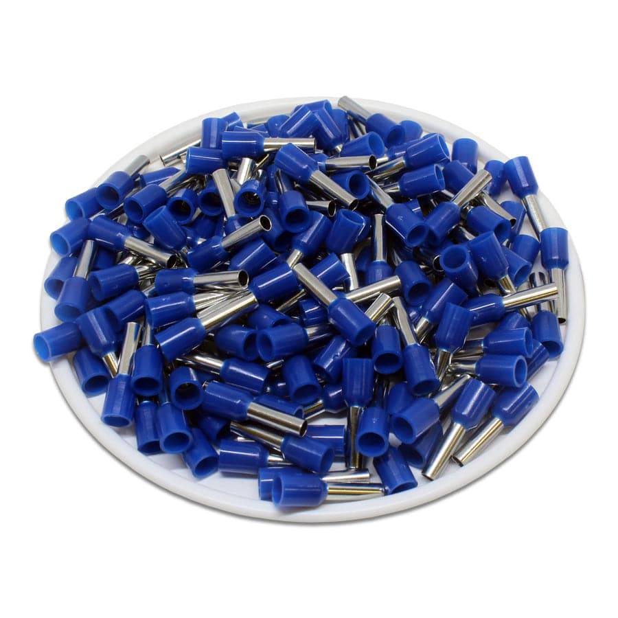 AD20008 - 14 AWG (Small Diameter) Insulated Wire Ferrules, 8mm Pin, Blue, 500 Pieces