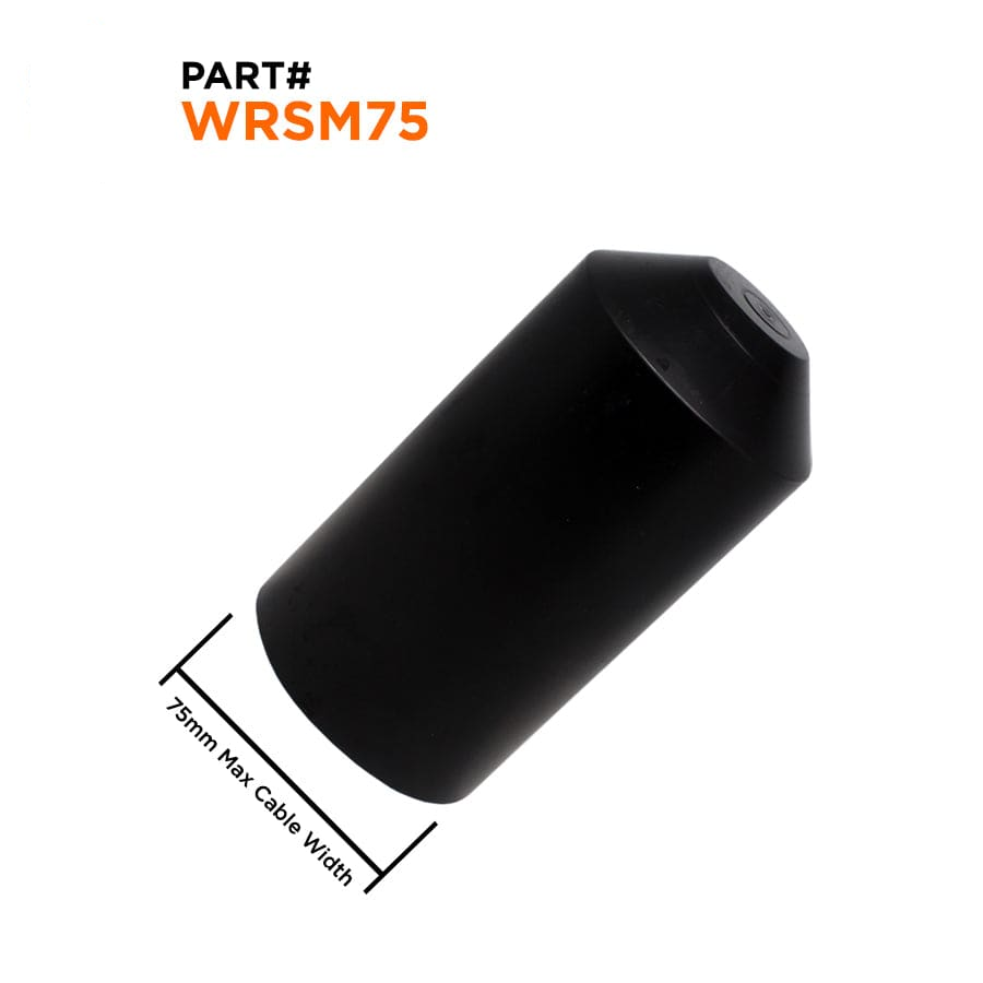 WRSM75 - 3" Termorretráctiles End Cap, 2:1 Relación de contracción, Adhesive Lined, UV Resistant, 1 pieza